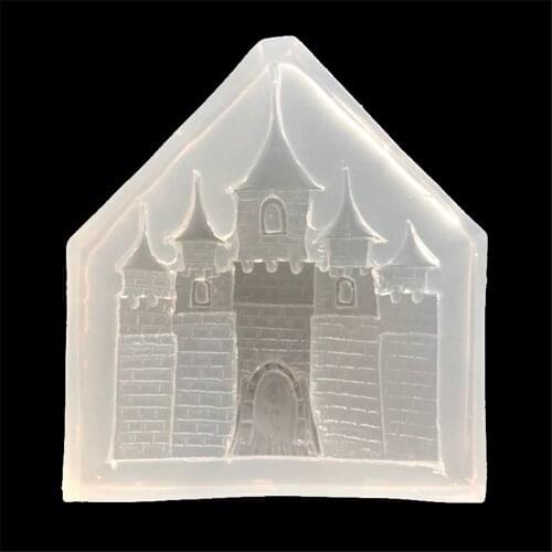 DIY Castle Silicone Mold Chocolate Cake Gummy Candy Clay Mold Decoration Decoration Tool