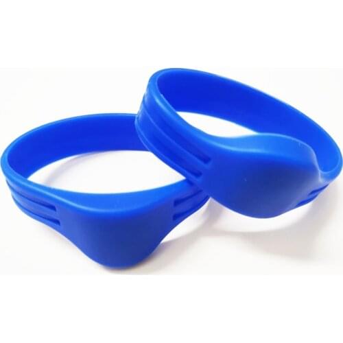 10Pcs/Lot 125KHz RFID Silicone Wristband Wateproof TK4100 Chip Proximity Smart Cards Blue Only Read Band Tag for Access Control