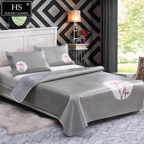 SlateGray Floral pattern Cowhide mat 3 PCS Full grain leather mat Air conditioner mat thick 3.8 MM Size Can be customized