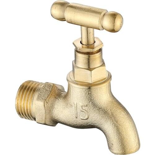 All Copper Frosted Spiral Lift Faucet Faucet Slow-opening Single Handle Kitchen Wall-mounted Bathroom Mop Faucet Garden