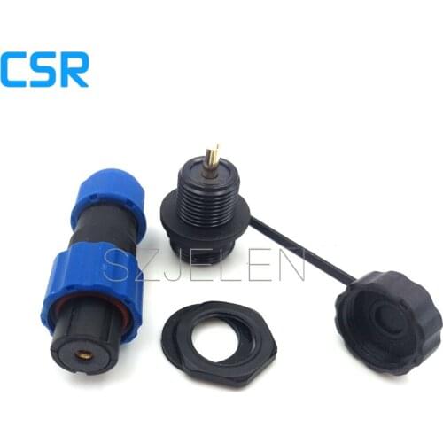 SP1310/S1-SP1312/P1, 1 pin waterproof connector , 1-pin coaxial connector plug and socket, IP68, Panel Mount, rated current 30A