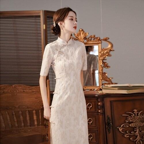 Chinese Traditional Dress Daily Cheongsam Elegant Young Style Qipao Stand Collar Retro Dress Cheongsam Women Dress