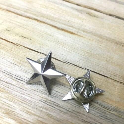 Three-dimensional zinc alloy plating gold badges metal five-pointed star badge wholesale manufacturers