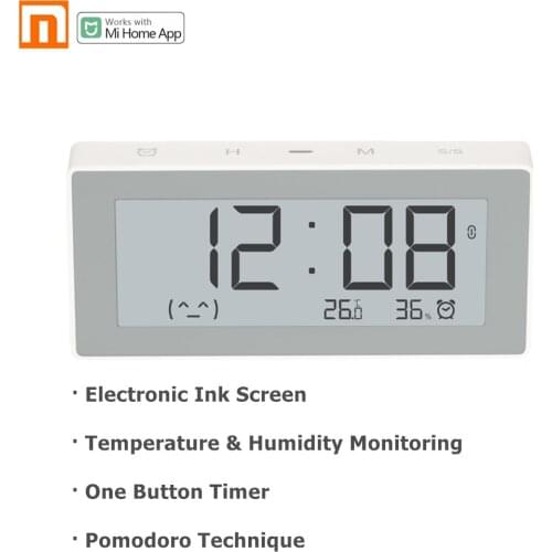 Youpin MMC BT4.0 Smart Electric Digital Clock Hygrometer Thermometer E-ink Temperature Measuring Tools Work With Xiaomi Home App