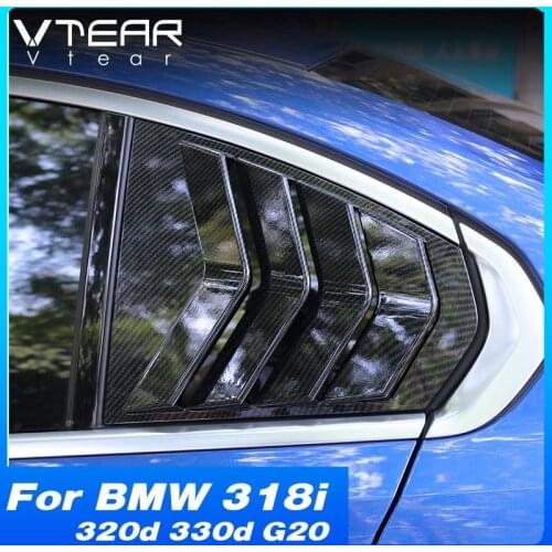 Vtear Rear Window Shutters Cover Trim Car Exterior Modification Decoration Sticker Accessories Parts For BMW 318i 320d 330d G20
