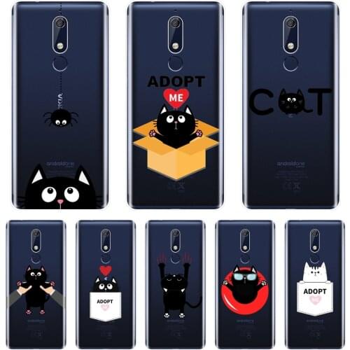 Back Cover For Nokia 7.1 6.1 5.1 3.1 2.1 Funny Cute Cat Animal Silicone Soft Case For Nokia 2.1 3.1 5.1 6.1 7.1 Plus Phone Case