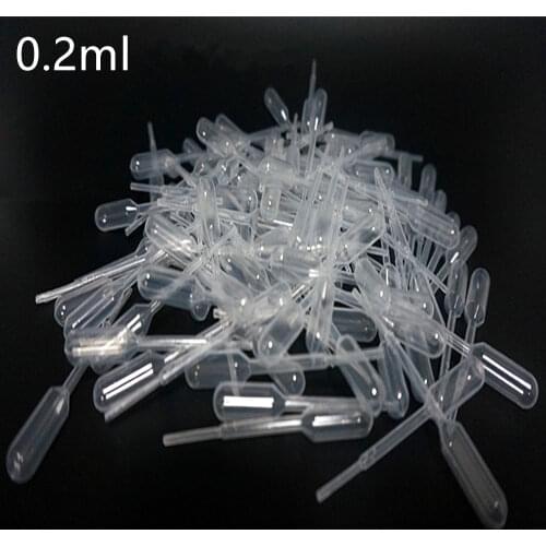 100pcs 200pcs lab 0.2ml plastic pasteur pipette transfering dropper for school experiment