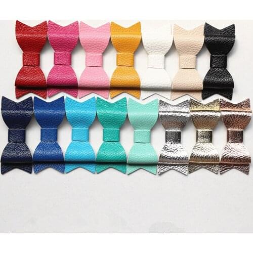 100pcs/lot PU Leather Hair Accessories No Clips Synthetic Leather Felt Shinning 7*2.8cm Princess Headwear Rose Gold Hair Kids