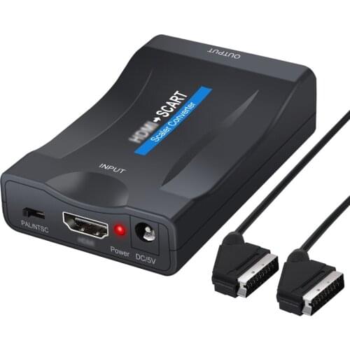 1080P HDMI-Compatible to SCART Converter Audio Video Adapter with 1.5m SCART Cable for PS3 Xbox HDTV STB DVD