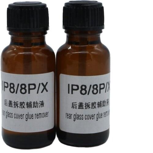 2 bottles /lot 20ml Newest iPhone 8 /8P/X rear shell glasscover glue remove special demolition solution glue