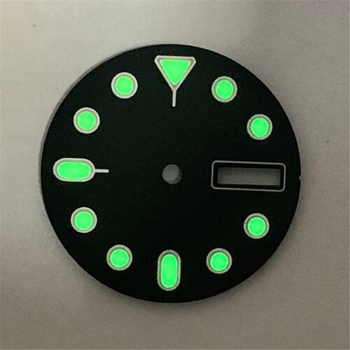 28.5MM C3 Green Luminous Watch Dial for NH35A NH36 4R36 Watch Movement