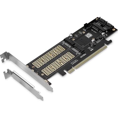 3 in 1 NGFF and MSATA SSD Adapter Card,M.2 NVME to PCIE/M.2 SATA SSD to SATA III/MSATA to SATA Adapter for 2280/2260