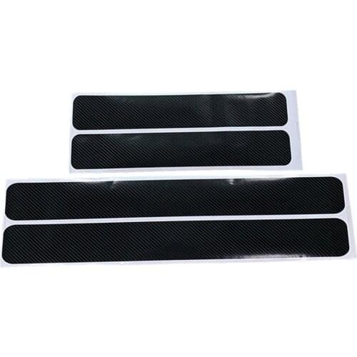 Auto Car Styling Anti-scratch Strip Sticker Anti-kick Film Threshold Carbon Fiber Pattern 3D PU Stickers 60cmx2 40cmx2