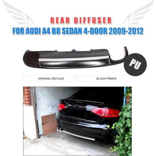 Auto Rear Bumper Diffuser Lip Spoiler For Audi A4 B8 Sedan 4-Door 2009 - 2012 PU Matt Black Primer