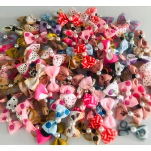 10PCS pet Bows Dog Hair Bows for Puppy Yorkshirk Small Dogs Hair Accessories Grooming Bows Rubber Bands Dog Bows Pet Supplies