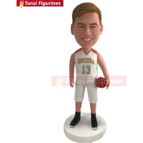 Basketball Personalized Boyfriend Gift Basketball Bobble Head Basketball Clay Figurine Basketball Birthday Cake Topper Basketbal