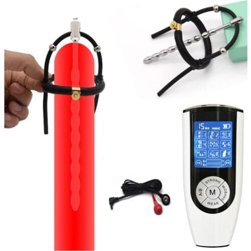 BDSM Electro Shock Penis Plug Enlargement Ring Catheter Sound,Penis Plug stimulation massage Orgasm Masturbation SM Sex Toys