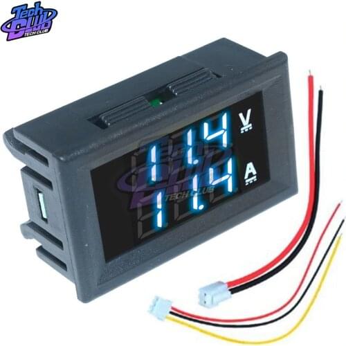 DC 0- 100V Mini Digital Voltmeter 10A Panel Amp Volt Voltage Current Meter Tester Detector LED Display Auto Car Red Blue Green