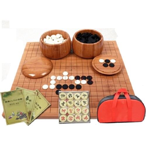 Go Chess 19 Road 361 Pcs/Set Chessman Diameter 2cm Wood Chessboard and Jar Chinese Old Game of Go Weiqi