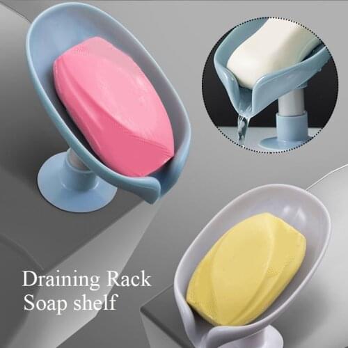 Soap Dish Holder Leaf Shape with Diversion Hole 45° Scientific Angle Holder Box Shower Soap Holder Storage Plate Leaf Soap Box