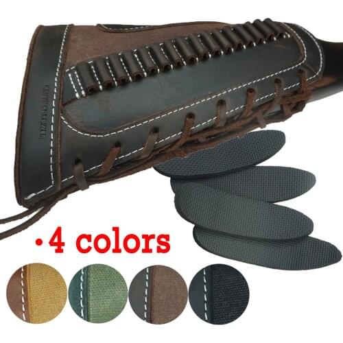 Rifle Gun Buttstock Cheek Rest Riser Leather Ammo Cartridges Bullet Holder 22, .22LR, .22MAG, .17 hmr Hunting Gun Accessories