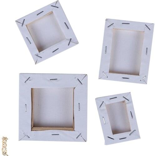 New 1 Piece Mini Blank Art Board Stretched Artist Canvas Acrylic Oil Painting Wood Art Board, Cotton Artwork Painting White