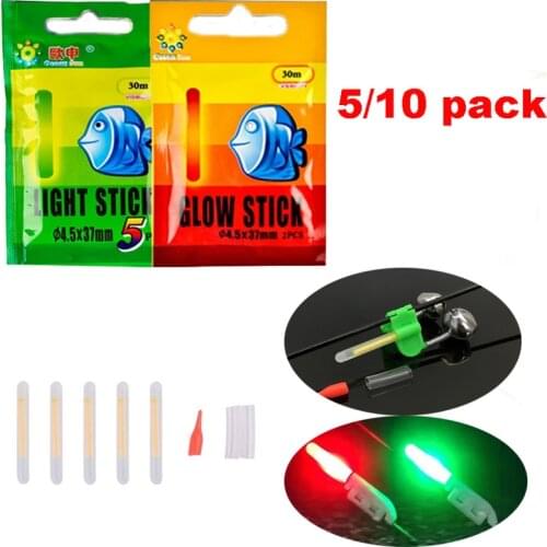 5/10 Packaging Fishing Float Light Stick Fluorescent Lightstick Night Float Rod Light Dark Glow Stick Useful Lots Fishing Tackle