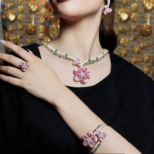 GODKI New Trendy 4PCS Full Micro CZ Luxury African Jewelry Set For Women Wedding Party Zircon Crystal Indian Neckalce Earring