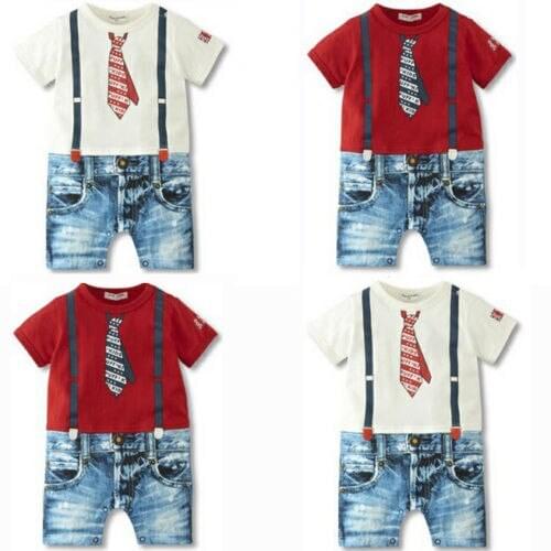 Newborn Toddler Baby Boys Kids Overalls Costume Suit Grow Outfit Romper Pants Clothes 3-24 M
