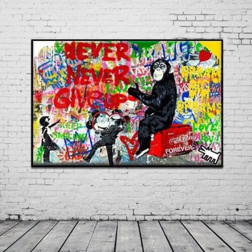 Banksy Colorful Monkey Canvas Painting Street Graffiti Art Poster Prints Modular Wall Art Picture Living Room Home Cuadros Decor
