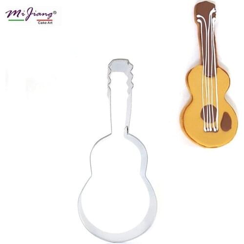 Stainless Steel Music Violin Guitar Shaped Biscuit Cutter Mold DIY Fondant Cookie Moldes Wedding Cake Decorations Tools S7050