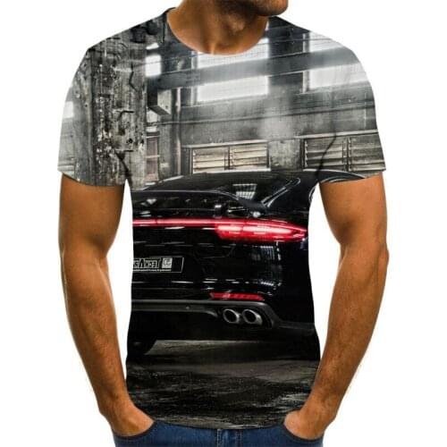 2021 New Car Graphic T-shirt 3D Fashion Mens T-shirt Mecha Harajuku Top Summer O-Neck Shirt Mens Clothing Plus Large Size Stre