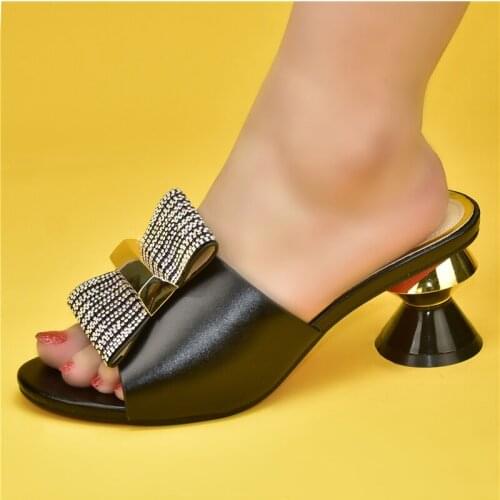 New Arrival Crystal Wedding Women Shoes High Heels Sexy Ladies Dress Shoes Plus Size Women Shoes 43 Open Toe Shoes Slip on Pumps