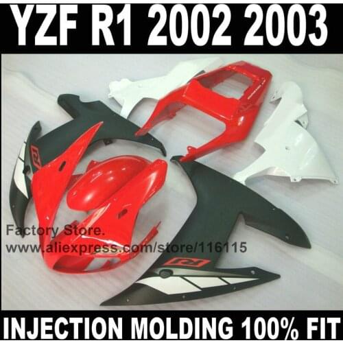 MOTOMARTS Full injection fairings kit for YAMAHA 2002 R1 2003 YZF R1 02 03 red black ABS fairing bodyworks