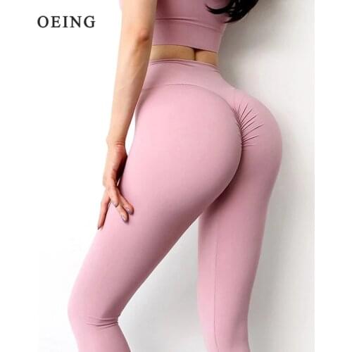 OEING Seamless Leggings Women Scrunch Butt Yoga Pants Women Fitness High Waist Soft Booty Sports Pants Gym Leggings Black Tights
