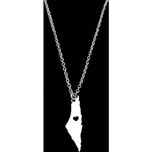 Stainless Steel Palestine Necklace Jerusalem GAZA Peace Israel Necklace Choker for Women Men Boys Girls Jewelry