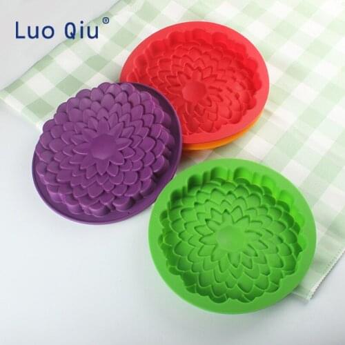 Sunflower Round Shape Silicone Mold Baking Pastry Bake ware DIY Cake Cookie Mousse Desert Mould Bake Pan For Children