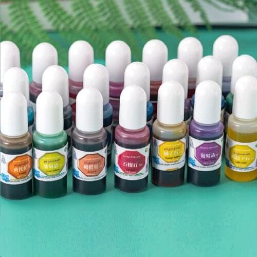 24 Colors Transparent Crystal Colorant Pigment Concentrated Epoxy Resin UV Resin Coloring DIY Resin Art Jewelry Making