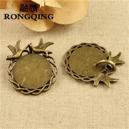 RONGQING 25mm 25pcs/lot Swallow Birds nest Retro Tray DIY Accessories Wholesale Craft