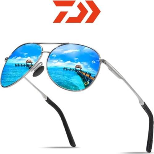 DAIWA New Metal Fishing UV Protection Sunglasses Mens Classic Retro Polarized Sunglasses Outdoor Driving Fashion Sunglasses