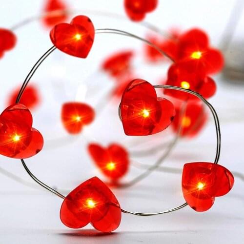 3METERS 40 Heart LED String Lights Battery Powered , for Wedding, Christmas, Valentines Day, Birthday Parties, DIY Home Mantel