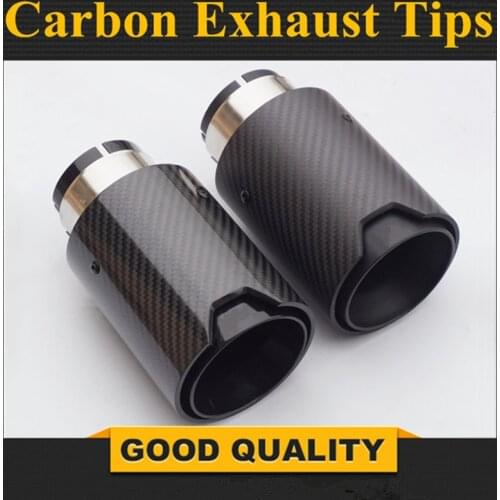 1 Piece Universal Glossy/Matte Carbon Fiber Exhaust tips For BMW M3 M4 M5 M6 exhaust pipe Muffler tips