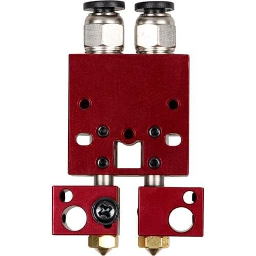 High quality All metal Chimera two-color extrusion head multicolor printing DIY kit Red Color