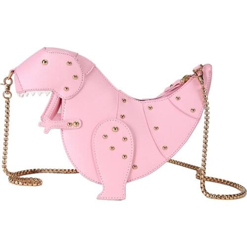 Dinosaur Design Rivets Womens Purses and Handbags Shoulder Chain Bag Designer Small Crossbody Bag Female Clutch Bag Pu Leather