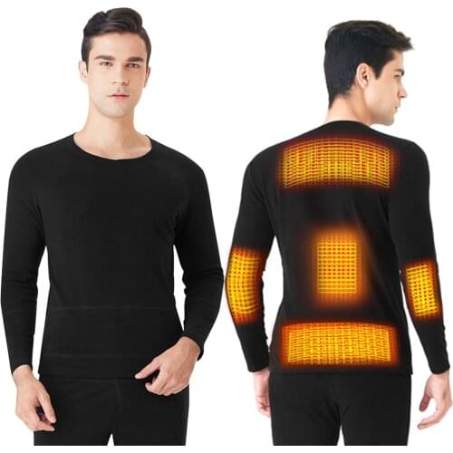 Winter Heated Underwear Outdoor USB Battery Powered Electric Thermal Clothes Long Pant Electric Suit Phone Control Temperature