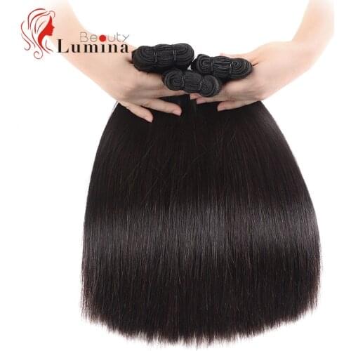 15A Double Drawn Virgin Hair Bundles Brazilian 100% Human Hair Bundles With Closure Natural Black Hair Straight Hair For Women