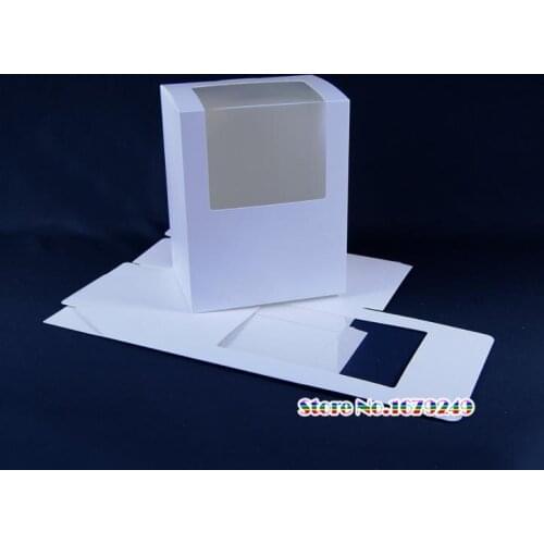 203×253×153mm Large White paper box with Clean PVC window, Toy Handicrafts boxes, Cap,hap gift scarf packing box 50pcs/lot