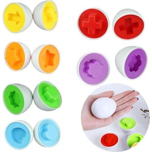 6Pcs Matching Eggs Toddler Toys Educational Color and Shape Recognition Match Toys Early Education Puzzle Egg Toys gift
