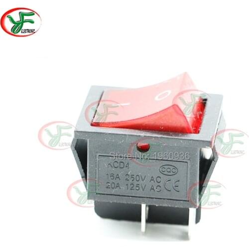 Arcade Power Switch Latching Rocker Switch Power Switch I/O 4 Pins With Light 16A 250VAC 20A 125VAC
