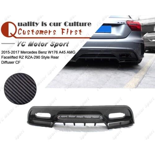 Car Accessories Carbon Fiber RZ RZA-290 Style Rear Diffuser Fit For 2015-2017 MB W176 A45 AMG Facelifted Rear Diffuser